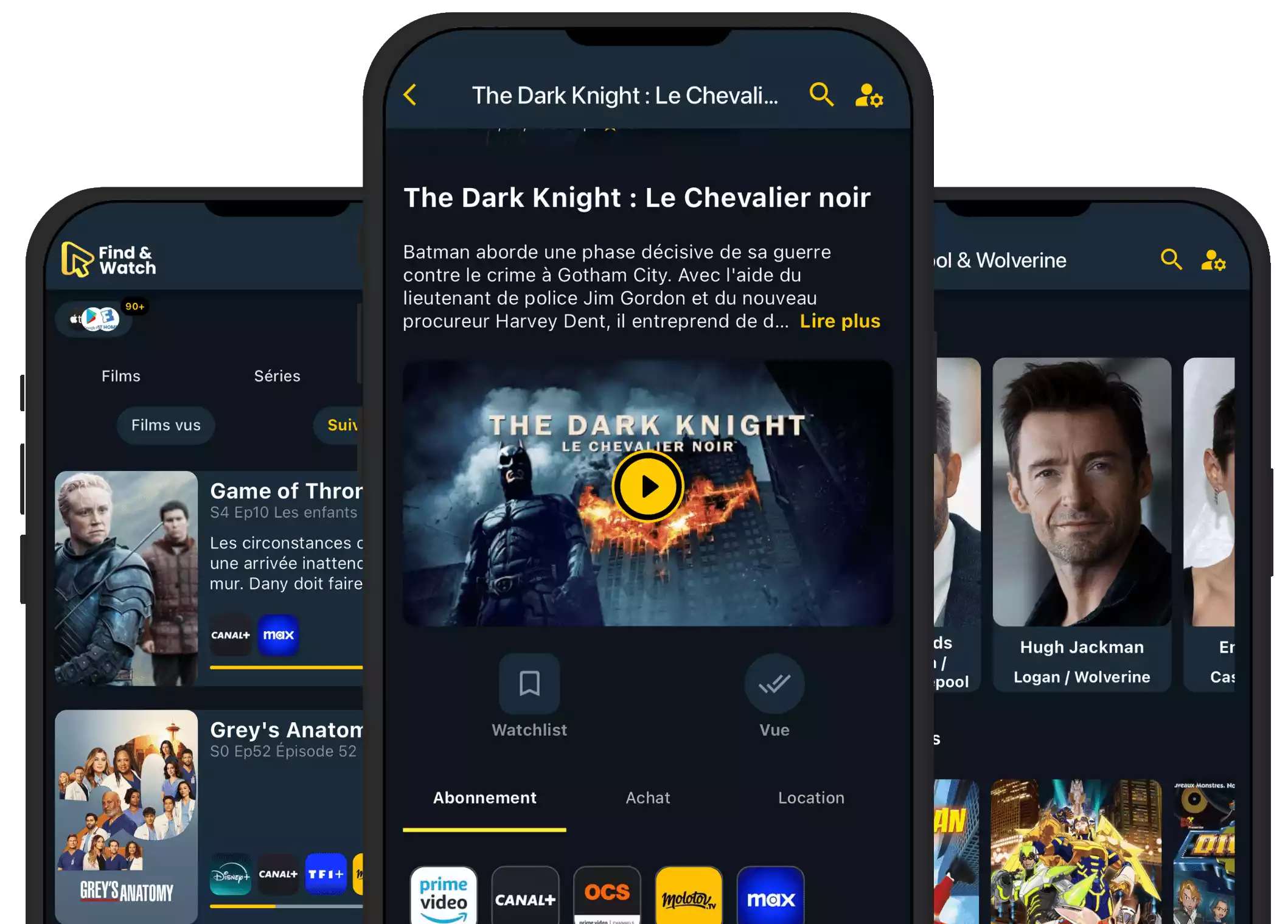 Find & Watch sur mobile Find & Watch sur mobile