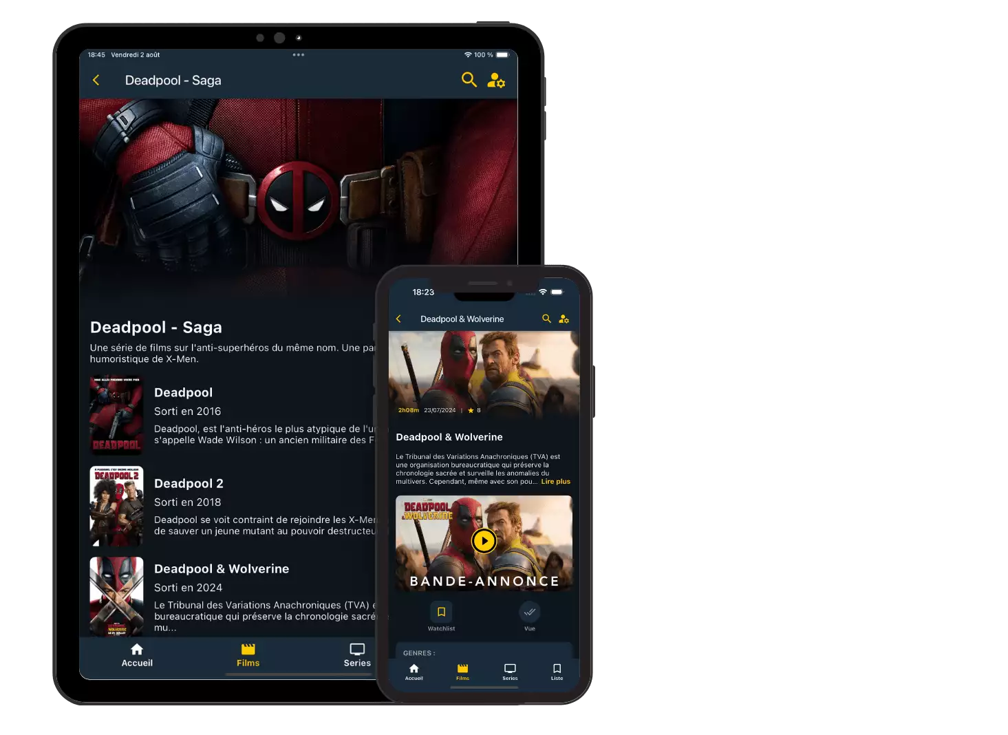 Find & Watch sur Tablette & Mobile Find & Watch sur Tablette & Mobile
